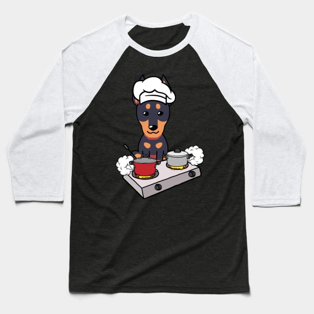 Funny Guard dog is cooking Baseball T-Shirt by Pet Station